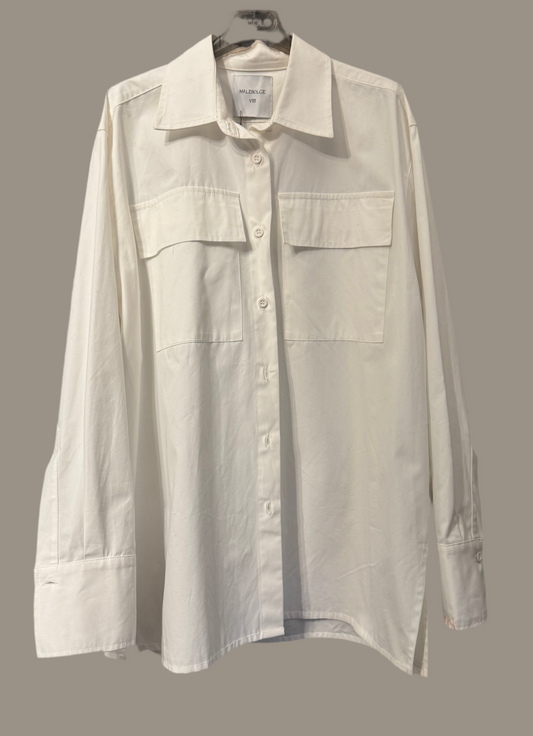 Camicia Oversize Cargo Bianca