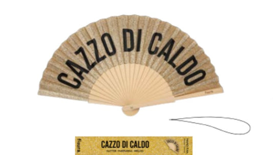 Ventaglio cazzo di caldo  glitter oro