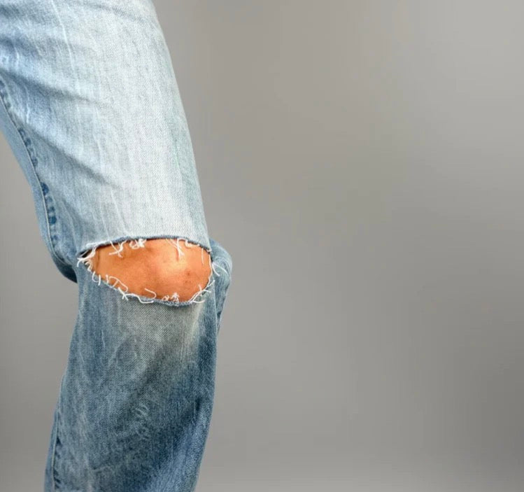 Jeans Wide Stone Rip strappo