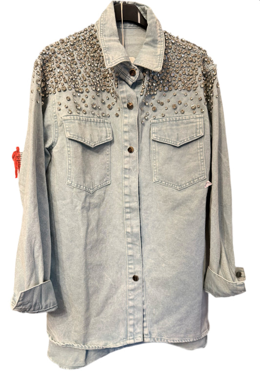 Camicia jeans con strass