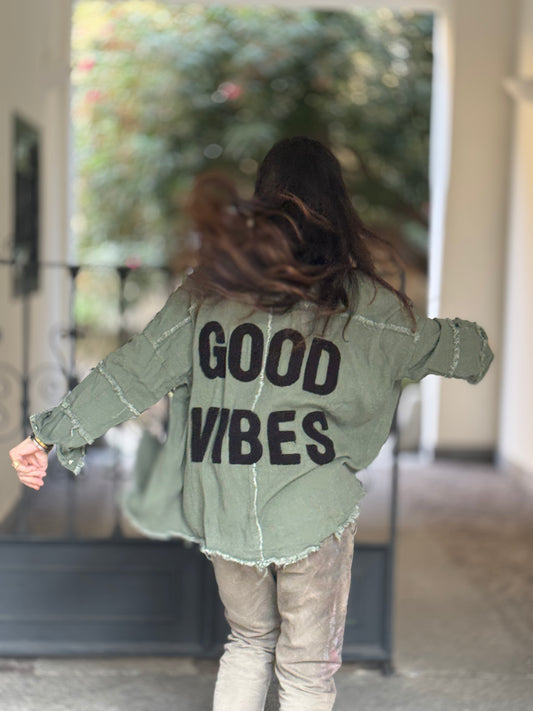 Camicia good vibes military