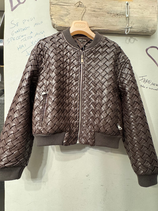 Bomber intrecciato Eco leather