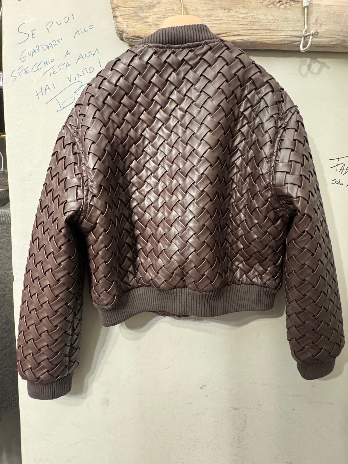 Bomber intrecciato Eco leather