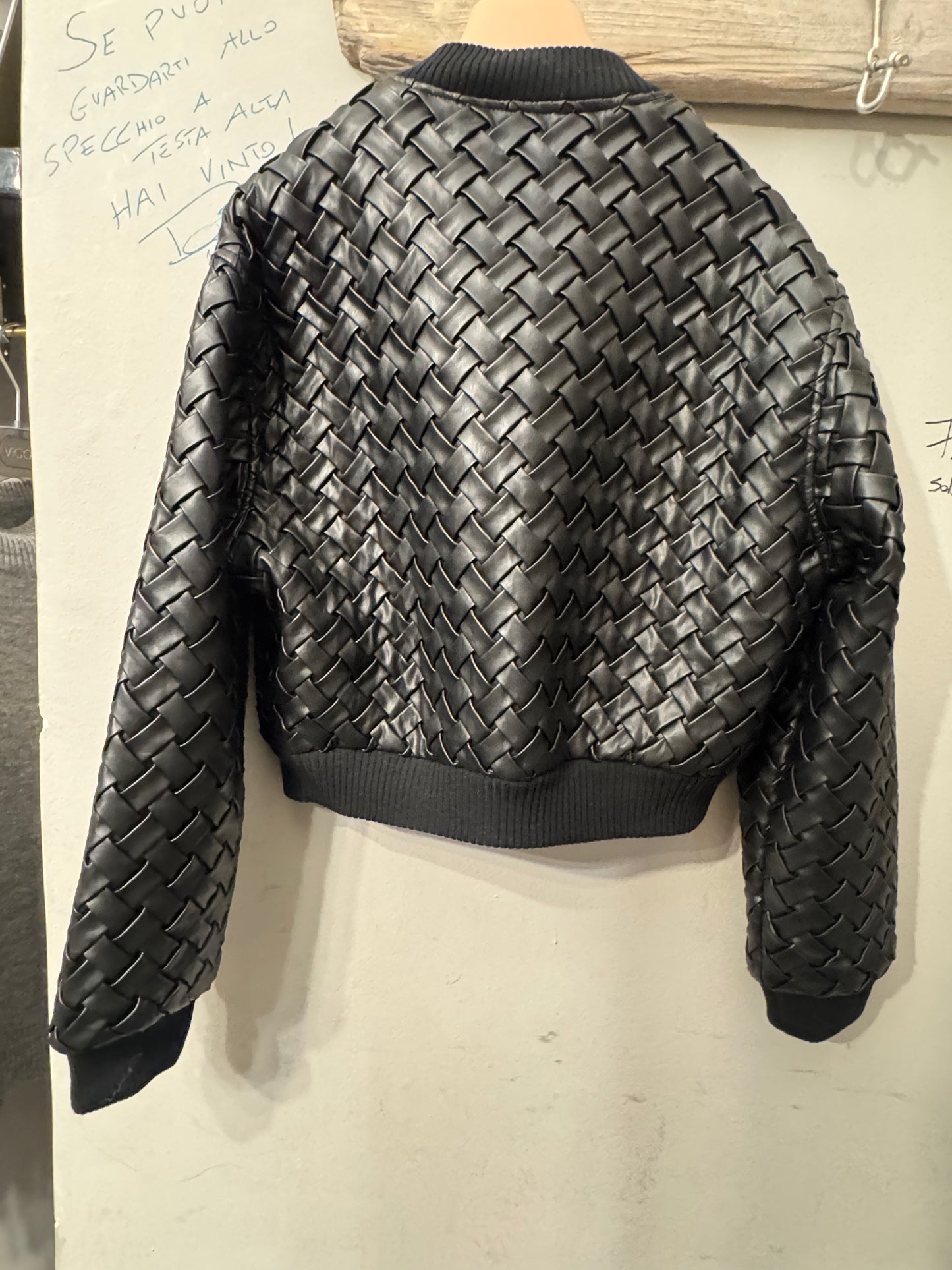Bomber intrecciato eco Leather